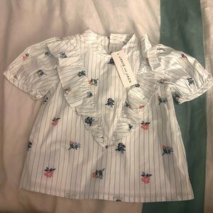 Janie and Jack Floral Ruffle Shirt